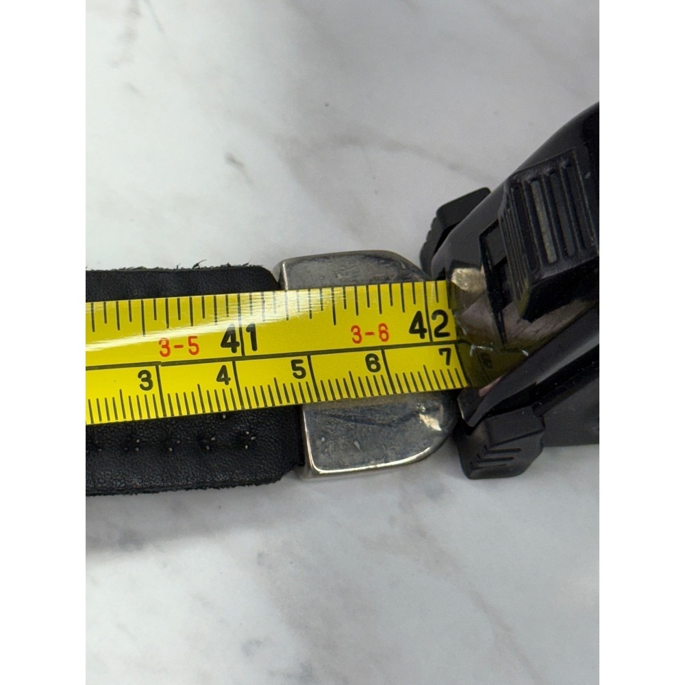 Sand Castle New York Black Leather Studded Western Belt Silver Buckle 42 Inch - Picture 7 of 7